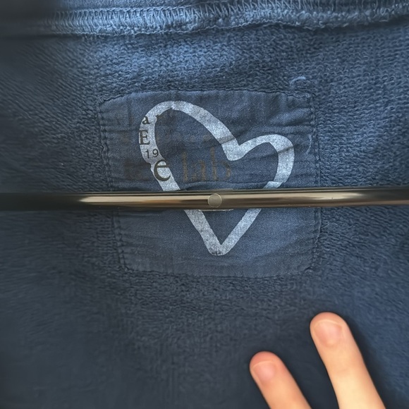 Frank & Eileen Navy Blue Tee Lab Worn Edge Zip Up Blazer Hoodie - Picture 5 of 10